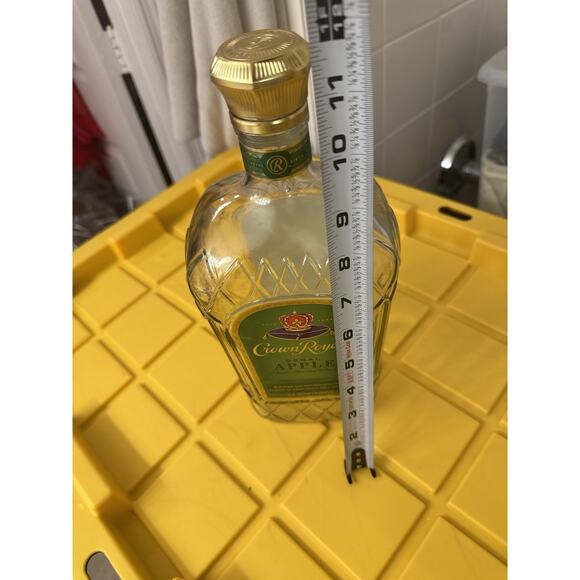 Crown Royal Regal Apple Glass Bottle Only Crafts DIY Green Clear Empty - Picture 3 of 4